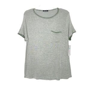 Stitch Fix l Pink Clover Whipstitch Detail Top, Medium